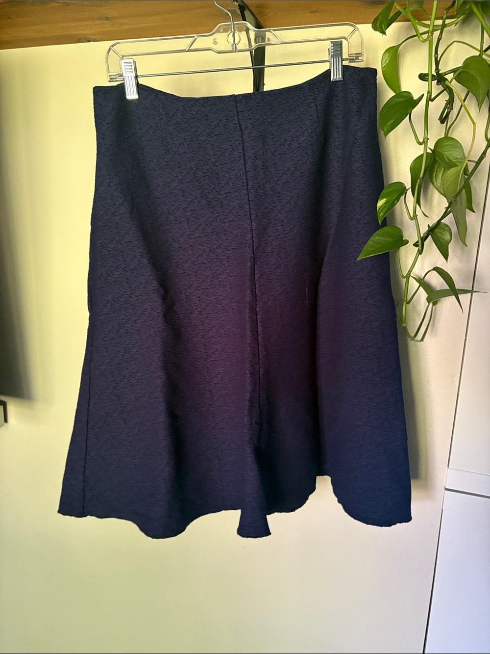 CAbi Navy A-Line textured Women's Skirt. Size 10